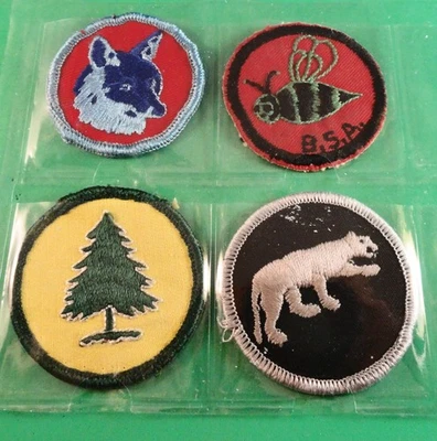 BSA: Patrol Patches: 1970s ERA  FOUR: FOX (CUSTOM BEE) PINE TREE / PANTHER - Image 1 of 4
