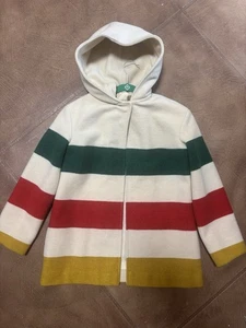 VTG Women's Wool Hudson Bay Glacier Stripe STYLE Coat Jacket ILGWU Union Made - Picture 1 of 13