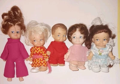 Vintage 60's Dolls Pee Wee Tiki Miki Uneeda Hong Kong Mini Dolls LOT - Image 1 of 4