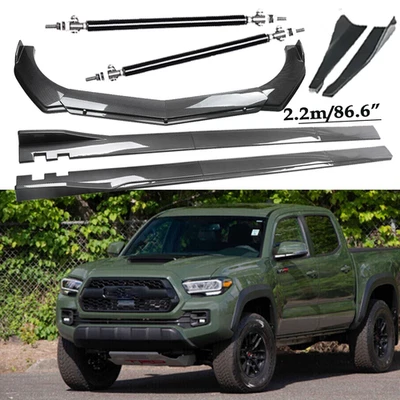 Carbon Fiber Front Bumper Lip Spoiler Side Skirt Body Kits For Toyota tacoma - Imagem 1 de 4