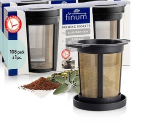 Finum brewing basket Made in Germany - Set of 2 /Size M / Black / Black - Picture 1 of 5