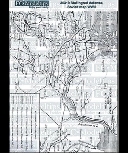 Base de papel autoadhesiva modelo FC 1/35 - Mapa soviético de defensa de Stalingrado de la Segunda Guerra Mundial - Imagen 1 de 1
