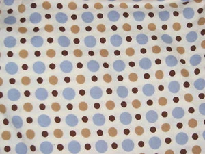 Handcrafted fitted cotton crib sheets,blue,beige,brown dot/Neutral - Picture 1 of 2