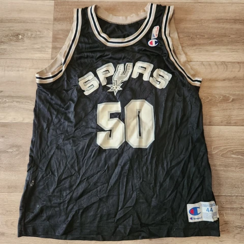 San Antonio Spurs Jersey Men's 44 David Robinson Champion Vintage- BAD CONDITION Cover