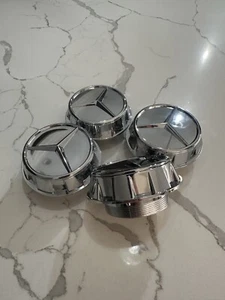4pcs Mercedes Benz Maybach C63s E63s CLS63s AMG 60mm Chrome Center Caps Screw On - Picture 1 of 6