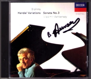 Vladimir ASHKENAZY Signed BRAHMS Sonata No.3 Handel Variations CD Klaviersonate - Picture 1 of 1