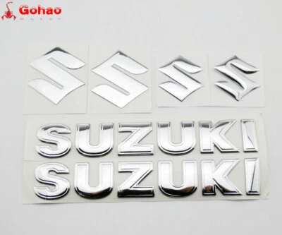 Juegos S plateados de 7" calcomanías emblema tanque motocicleta logotipo carenado/insignia guardabarros pegatina Foto 1 de 4