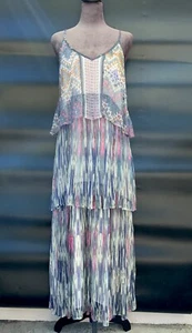 Anthropologie Meadow Rue Maxikleid Gr. 2 Josie Stufen gefüttert Metallic 178 $ - Bild 1 von 24