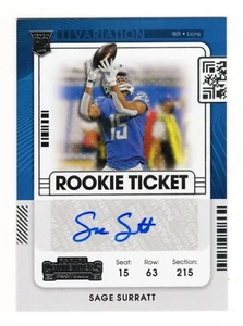 2021 Panini Contenders - Rookie Ticket #264 Sage Surratt (AU, RC) - Picture 1 of 2