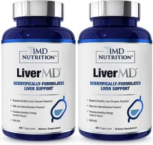 2*60 Cápsulas 1MD Livermd Suplemento de Apoyo para Reparación Hepática con NAC y ALA - Imagen 1 de 5