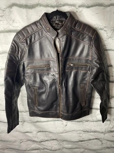 Vintage Men's Biker Cafe Racer Motorcycle Real Leather Jacket - Picture 1 of 13