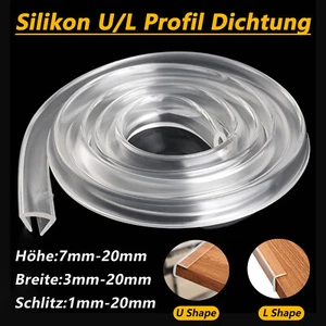 Gummi Kantenschutz Fassungsprofil Kantenschutzprofil U/L Profil Klar Dichtung - Bild 1 von 18