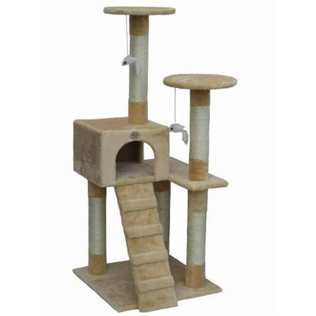 Go Pet Club F56 52 in. Beige Cat Tree Condo Furniture - Image 1 of 1