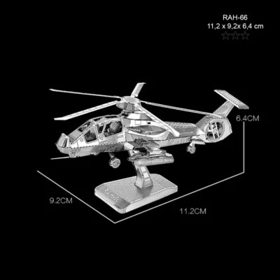 ZOYKI RAH-66 Kampfhubschrauber - 3D Metall Puzzle Bausatz Beschäftigung Helicopter