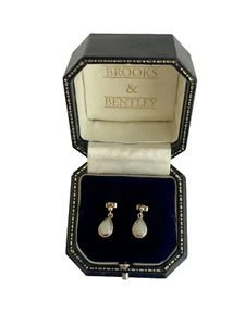 Opal Earrings 9ct Gold Opal Dangle Stud Earrings Gold Opal Vintage Earrings - Picture 1 of 13