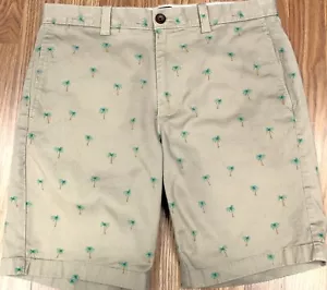 PANTALONES CORTOS J.CREW ESTAMPADO PALMERA REGULAR FIT ALGODÓN/SPANDEX BRONCEADO Talla 31 - Imagen 1 de 4
