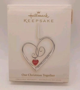 Hallmark Ornament 2006 Heart Our Christmas Together Metal & Crystal NIB NEW - Picture 1 of 3