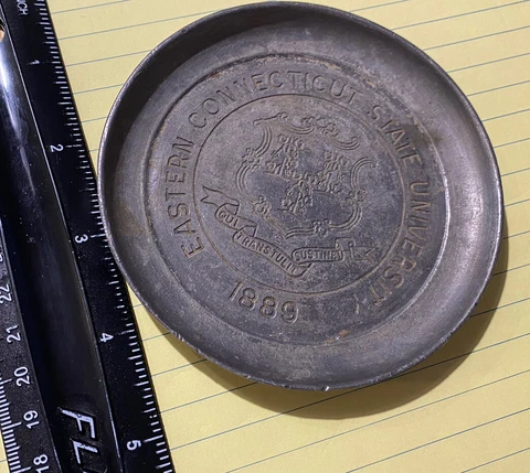 VINTAGE EASTERN CONNECTICUT STATE UNIVERSITY METAL COASTER PLAQUE SEAL EMBLEM Cover
