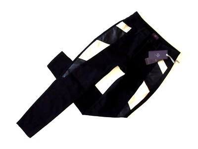 Pantalones de mezclilla Not Your Daughter's Aiden en negro con panel de cuero sintético legging Jeans 2 nuevos con etiquetas Foto 1 de 4
