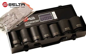 Selta Taiwan 7pc 1in. 1" Dr. 6pt Deep Impact socket set: 24,27,30,32,36,41,46mm - Picture 1 of 3