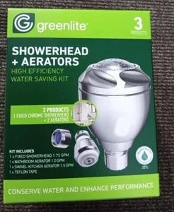 Kit de ahorro de agua Greenlite cabezal de ducha de bajo flujo y 2 aireadores - Imagen 1 de 3
