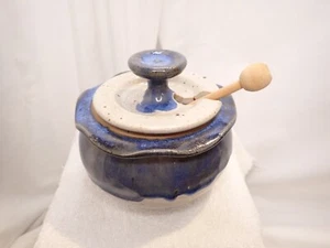 Chris Stender Art Pottery Bowl with Lid Honey pot dish bowl - Picture 1 of 7
