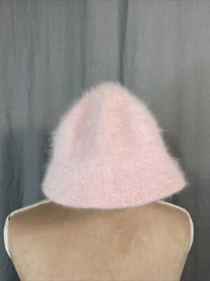SOMBRERO CUBO PELO CONEJO ANGORA ROSA Suave Peludo Felpa Otoño Invierno Gorra Barbie Foto 1 de 4