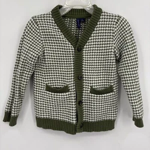 Maglione cardigan a spina di pesce Janie and Jack verde bronzo taglia 2T, Preppy Old Money - Foto 1 di 9