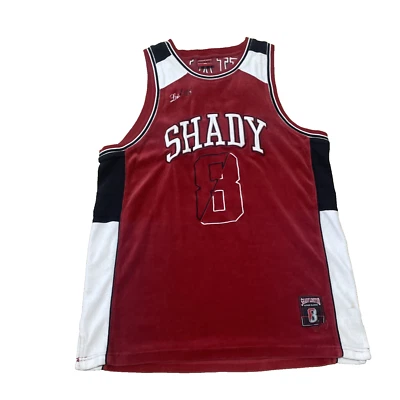 SHADY Ltd Vtg Velour Jersey Vest Men M Y2k Streetwear Eminem Rap Red Black White - Image 1 of 4