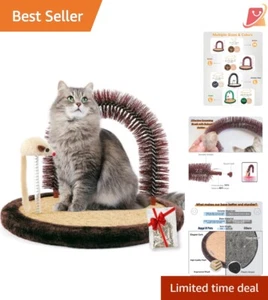 Cat Self Groomer Brush with Scraching Pad & Toy for Indoor Use, Durable Design - Picture 1 of 8
