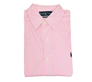 Ralph Lauren Polo Poplin; Pink and & White Stripped - 15 Custom Fit, 32/33 - Picture 1 of 1