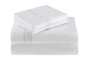 Natori Ming Fretwork Flat sheet king or Queen - white NA20-1625, NA20-1626