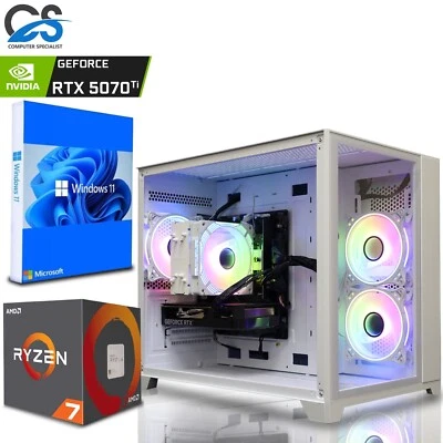 RTX Gaming PC Ryzen 7 7700 64GB DDR5 16GB RTX 5070 Ti 2TB M.2 + 1TB SSD Wins 11 - Image 1 of 4