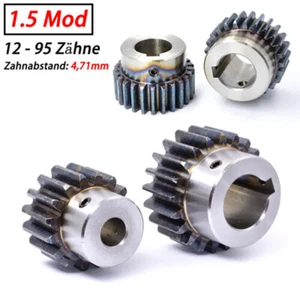 Modul 1.5 Stirnräder 12 14~27 Zähne Ritzel Zahnrad aus Stahl C45 Mit Schritte - Bild 1 von 7