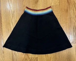 Children’s Skirt Girls Sz 8 Black With Colored Waistband Paisley - Picture 1 of 5