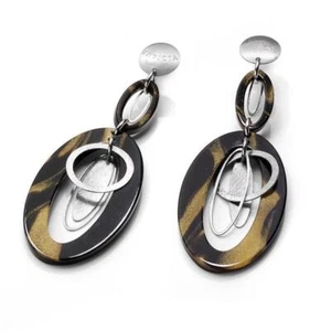 Invicta Fiorentina J0160 Sterling Silver Resin Oval Drop Earrings - Picture 1 of 3