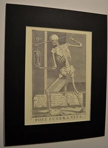 HORROR Matted Print DEATH ARMED WITH SPEAR & HOURGLASS Fits an 11x14 Frame - Picture 1 of 1