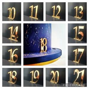 Birthday Cake charm gold mirror acrylic 10 11 12 13 14 15 16 17 18 19 20 21