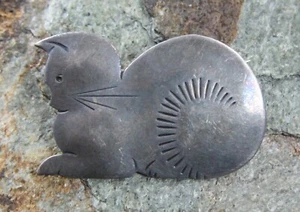 Broche prendedor vintage para gato de plata de ley animales mascotas - Imagen 1 de 7