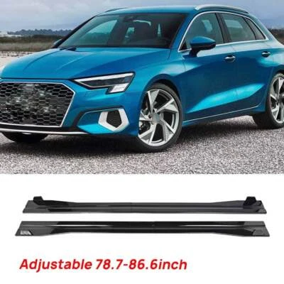 2.2m/2m For AUDI A3 A4 A5 A6 Side Skirts Splitter Spoiler Body Extension Black Foto 1 de 4
