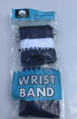 Vintage Navy & White Striped Wrist Band Ridgeview Cotton Made in the USA NEW - Image 1 of 4