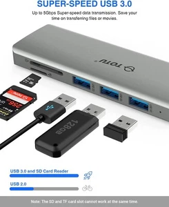 Docking Station, TOTU USB C Hub, 9 in 1 Triple Display Docking*see details below - Picture 1 of 8