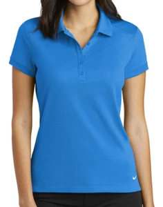 Nike Dri-Fit Poloshirt Damen Mittelblau Kragen Golf Blau Oberteil Kurzarm - Bild 1 von 3