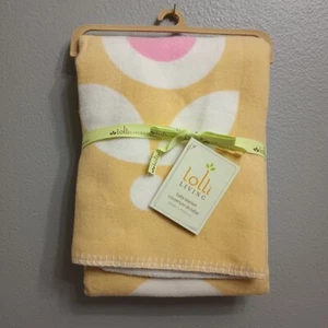 Lolli Living Brushed Cotton Baby Blanket Yellow Pink White Flowers 30x40 - Picture 1 of 6
