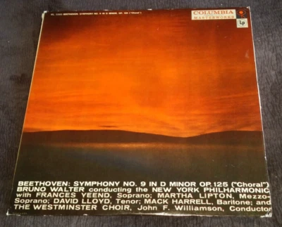 Beethoven Symphony No 9 In D Minor Op. 125 Bruno Walter conductor 1958 Mono LP - Image 1 of 3