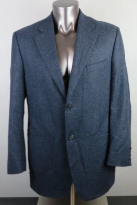 Loro Piana 2 纽扣运动外套夹克蓝色 Barneys 纽约 44L 羊绒山羊 — 第 1/4 张图片