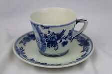 Royal Delft De Porceleyne Fles Cup & Saucer Dated 1967 Blue Sailboat Floral #2