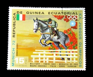 Equatorial Guinea Stamp 1972 Olympics Horses 15P Used - Picture 1 of 2