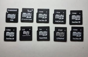 Job Lot 10 x MiniSD Memory Card for Nokia Mini SD 1gb rare - Picture 1 of 3