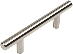 25 Pack 305-030SN Satin Nickel Cabinet Hardware Euro Style Bar Handle Pull - 3" - Picture 1 of 3